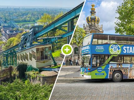 Große Panoramatour - Stadtrundfahrt Hop on Hop off, mit Schwebebahn & Bus