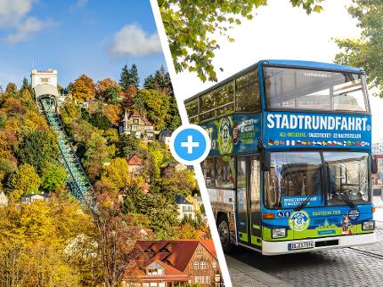 Große Panoramatour - Stadtrundfahrt Hop on Hop off, mit Schwebebahn & Bus - Gruppe ab 10 Personen
