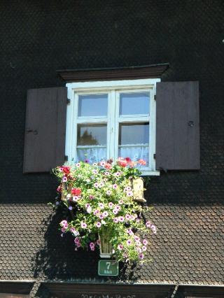 Fenster mit Blumendeko