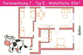 Hardthof Sauerland - Wohnbeispiel Ferienwohnung Typ E