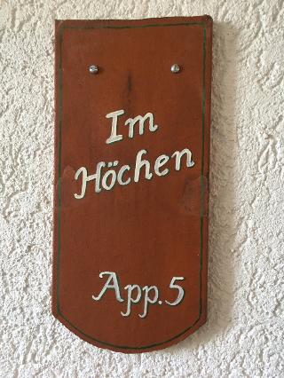 "Im Höchen"- Türschild