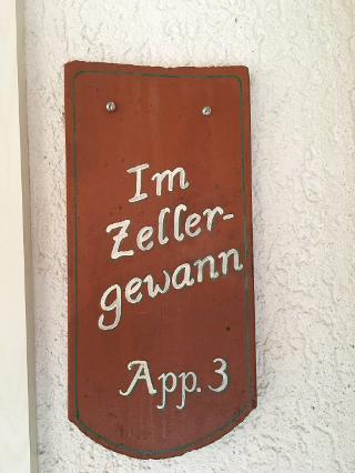 "Im Zellergewann"- Türschild