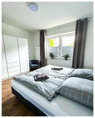 Erstes Schlafzimmer der Ferienwohnung Seeliebe I in Haltern