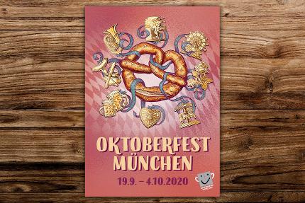 DIN A3 2019 Original Plakat Poster Oktoberfest München Wiesn 