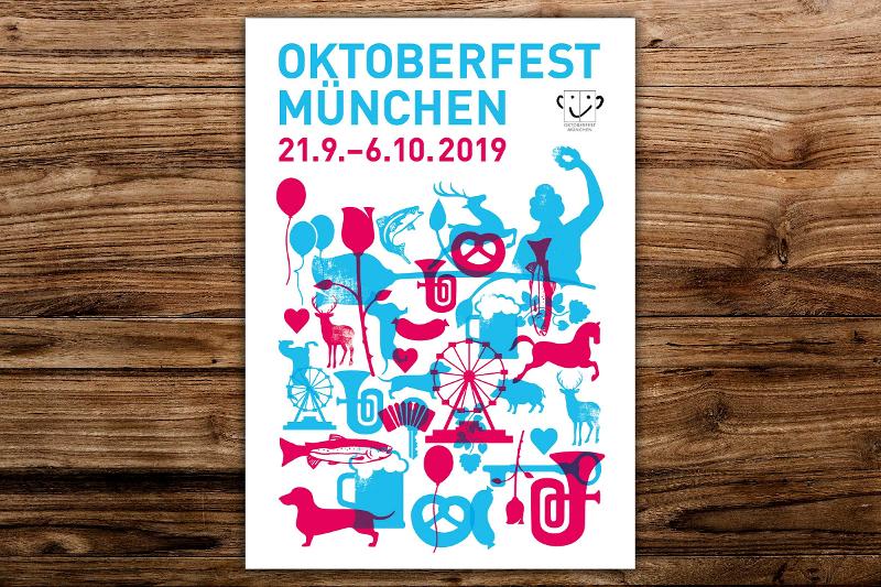 2019 Original Plakat Poster Oktoberfest München Wiesn DIN A1 