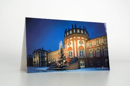 Klappkarte mit Umschlag Schloss Biebrich Winter