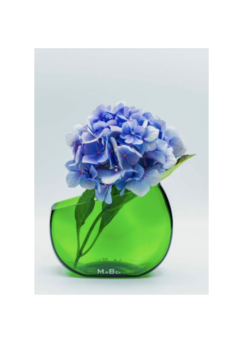 Vase aus Bocksbeutel grün