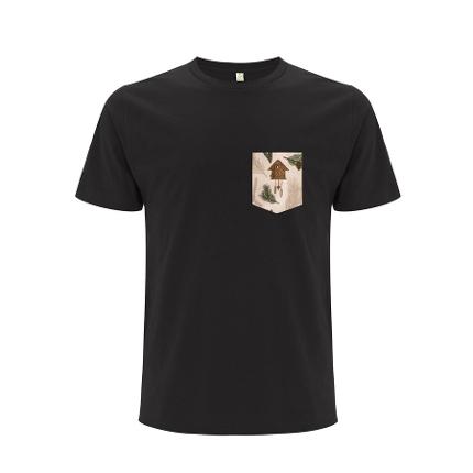 T-Shirt schwarz mit Schwarzwald-Brusttasche
