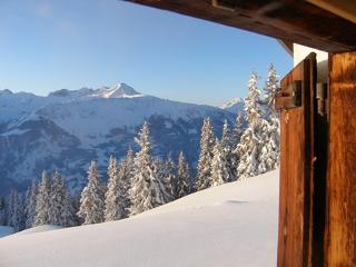 Wintermorgen auf der Alp Glivers - wie im Märchen