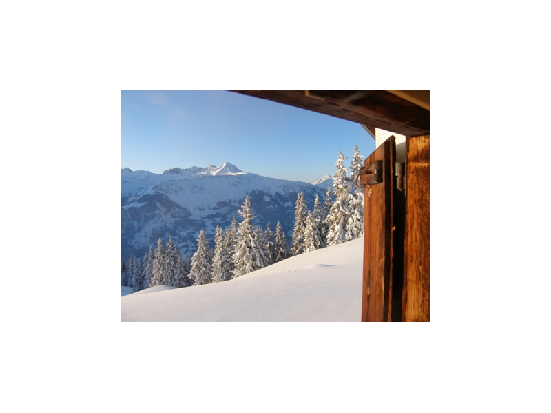 Wintermorgen auf der Alp Glivers - wie im Märchen